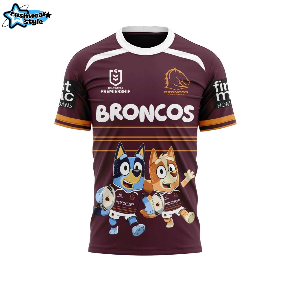 Brisbane Broncos NRL x Bluey and Bingo 2025 Shirt Brisbane Broncos NRL x Bluey and Bingo 2025 Shirt