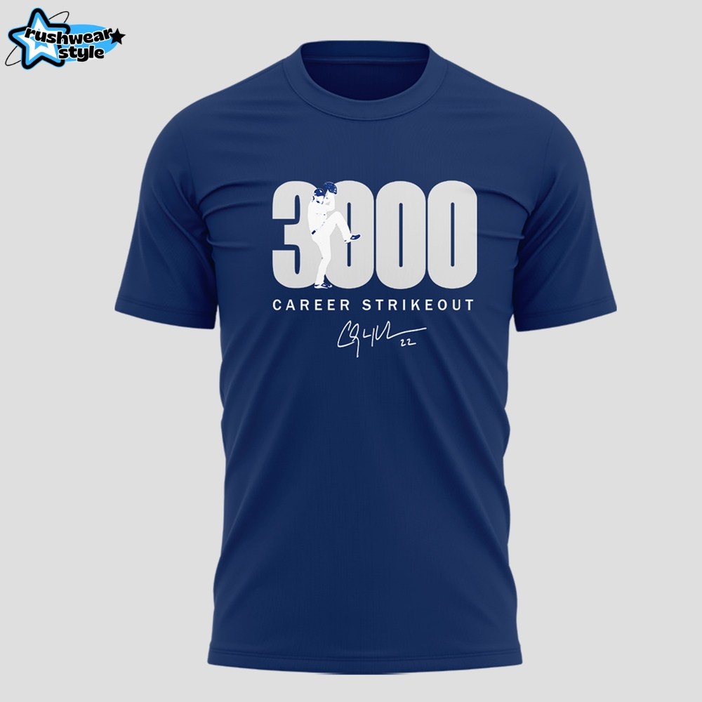 Clayton Kershaw's 3,000th-Strikeout Special New Tee Clayton Kershaw's 3,000th-Strikeout Special New Tee