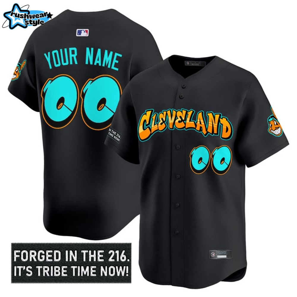 Cleveland Indians 'Graffiti 216 Ink Edition' Special Black Baseball Jersey Cleveland Indians 'Graffiti 216 Ink Edition' Special Black Baseball Jersey
