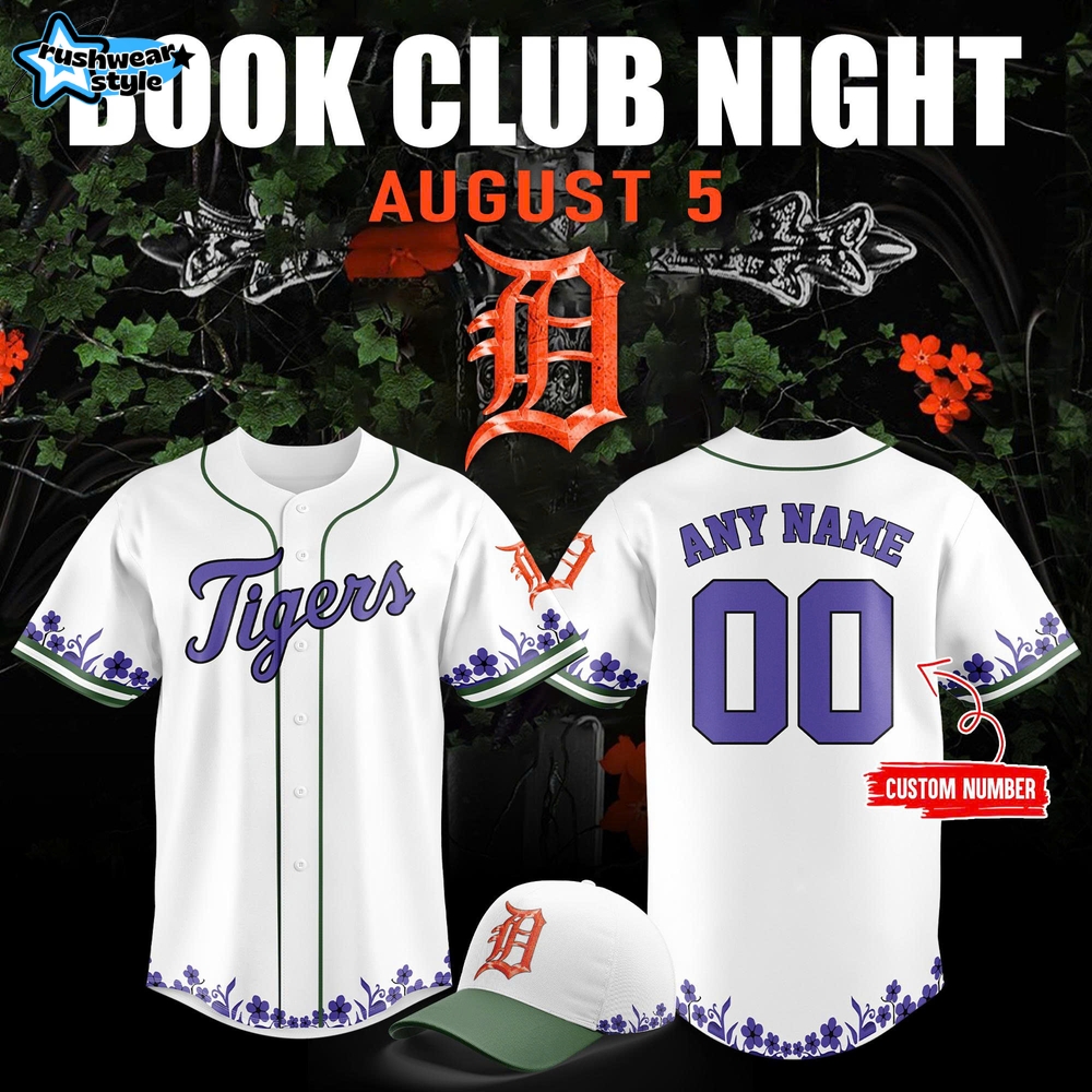Detroit Tigers Book Club Night 2025 Limited Edition Baseball Jersey Detroit Tigers Book Club Night 2025 Limited Edition Baseball Jersey