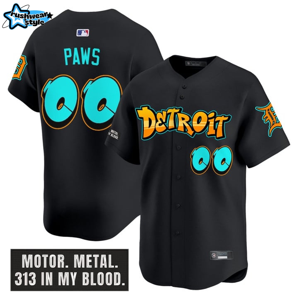 Detroit Tigers 'Graffiti Motor City Edition' Special Black Baseball Jersey Detroit Tigers 'Graffiti Motor City Edition' Special Black Baseball Jersey