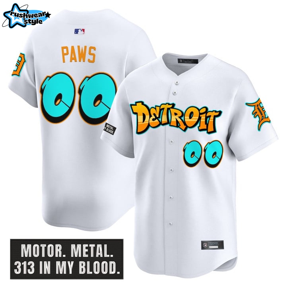 Detroit Tigers 'Graffiti Motor City Edition' Special White Baseball Jersey Detroit Tigers 'Graffiti Motor City Edition' Special White Baseball Jersey