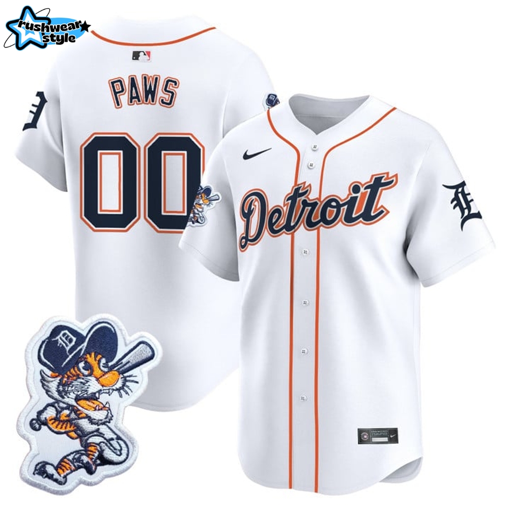 Detroit Tigers Paws Special Edition White Baseball Jersey Detroit Tigers Paws Special Edition White Baseball Jersey