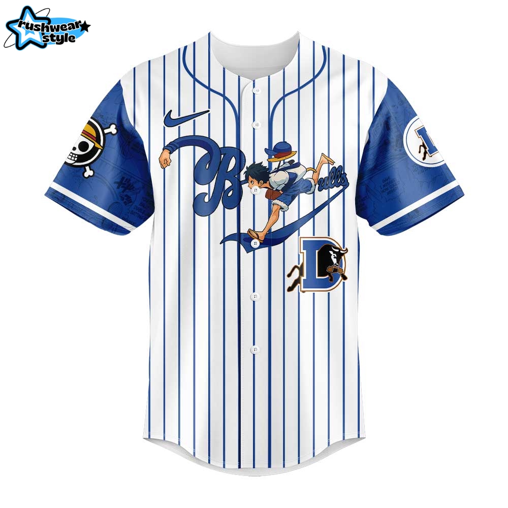Durham Bulls x Straw Hat Luffy Gear 5 Baseball Jersey Durham Bulls x Straw Hat Luffy Gear 5 Baseball Jersey