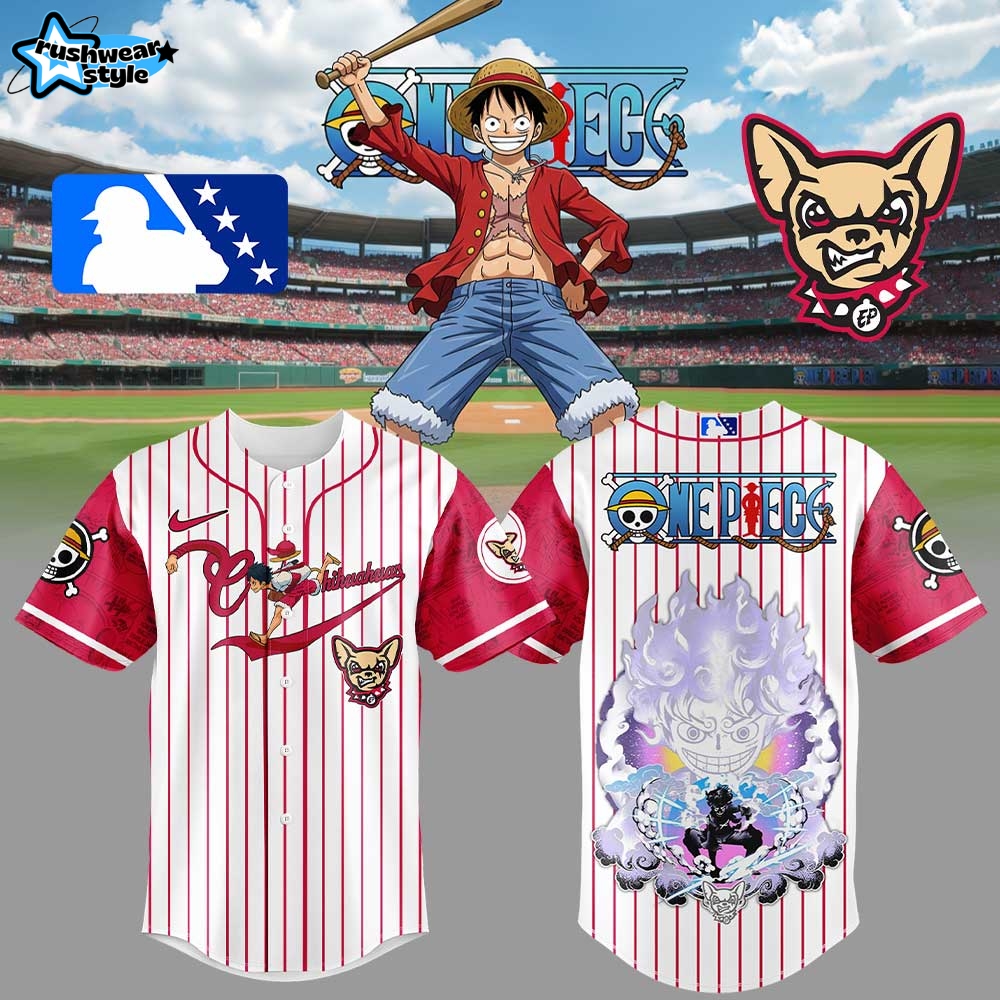 El Paso Chihuahuas x Straw Hat Luffy Gear 5 Baseball Jersey El Paso Chihuahuas x Straw Hat Luffy Gear 5 Baseball Jersey