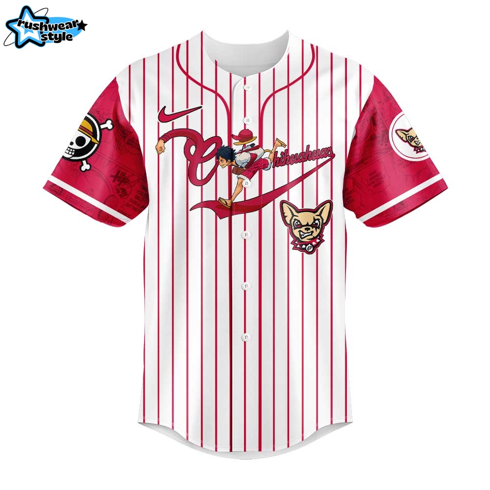 El Paso Chihuahuas x Straw Hat Luffy Gear 5 Baseball Jersey El Paso Chihuahuas x Straw Hat Luffy Gear 5 Baseball Jersey