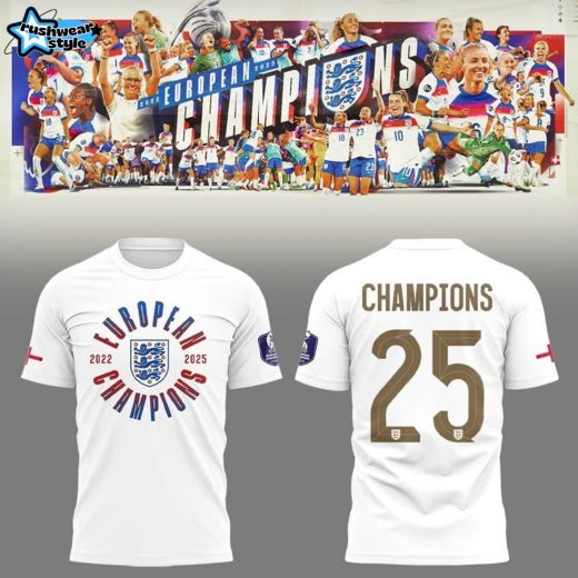 England Football Team Champions of the UEFA Women's EURO 2025 Shirt