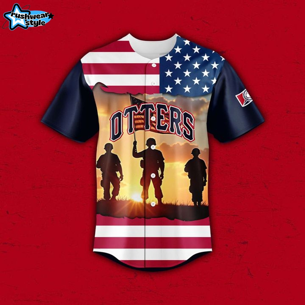 Evansville Otters x Military Day 2025 Custom Baseball Jersey - Limited Edition Evansville Otters x Military Day 2025 Custom Baseball Jersey - Limited Edition