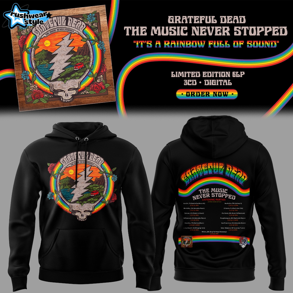 Grateful Dead The Music Never Stopped Special Hoodie - Black Grateful Dead The Music Never Stopped Special Hoodie - Black