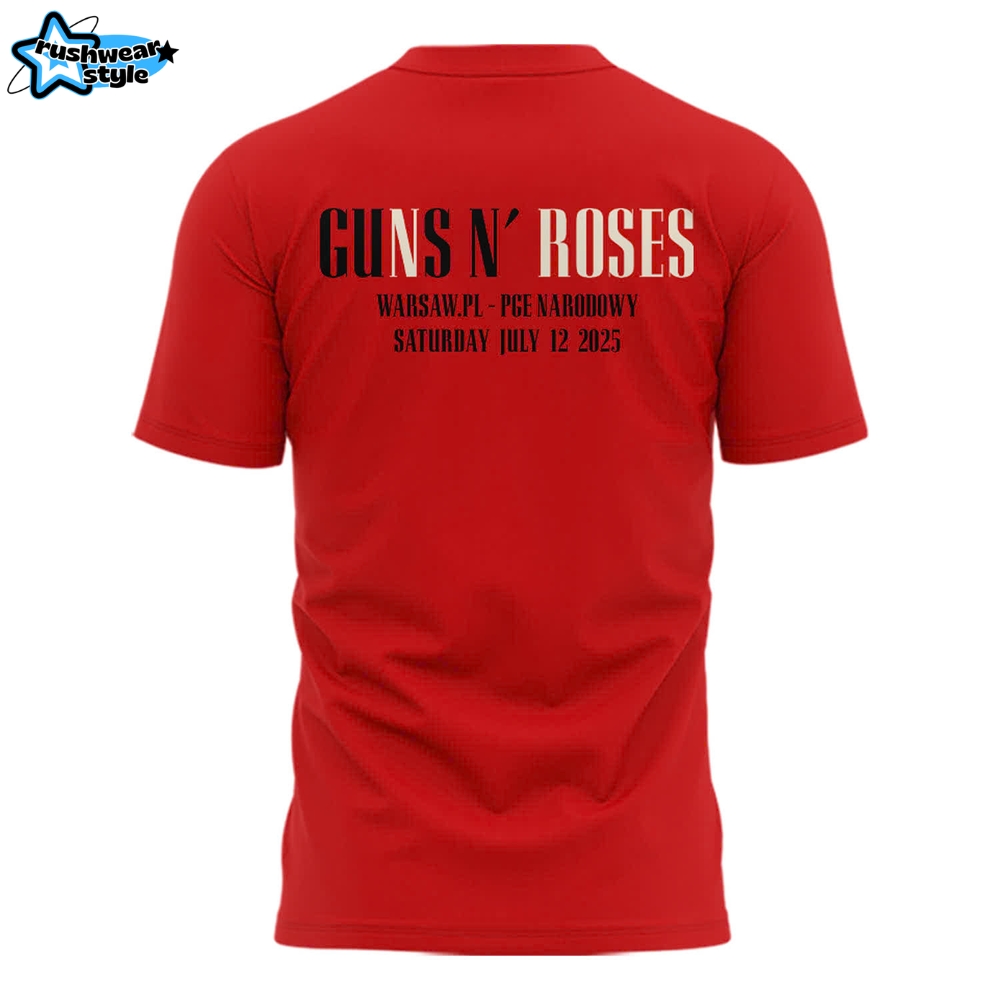 Guns N' Roses World Tour to Warsaw 2025 Red Shirt Guns N' Roses World Tour to Warsaw 2025 Red Shirt