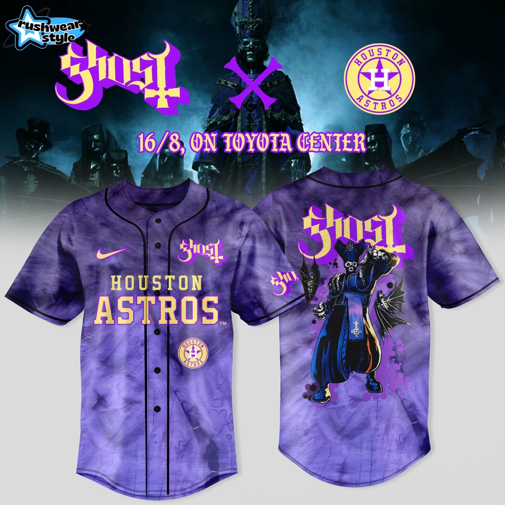 Houston Astros x Ghost Band Special Baseball Jersey - Purple Houston Astros x Ghost Band Special Baseball Jersey - Purple