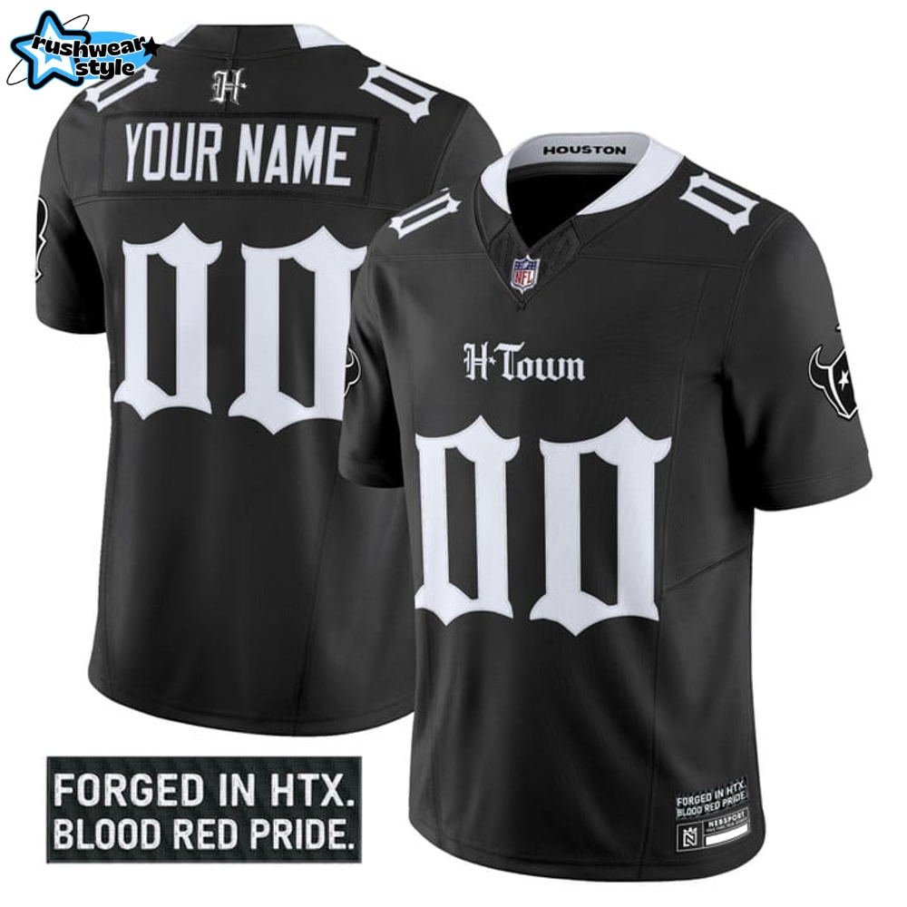 Houston Texans 'Gothic Lone Star Shadows Edition' Special Football Jersey - Black Houston Texans 'Gothic Lone Star Shadows Edition' Special Football Jersey - Black