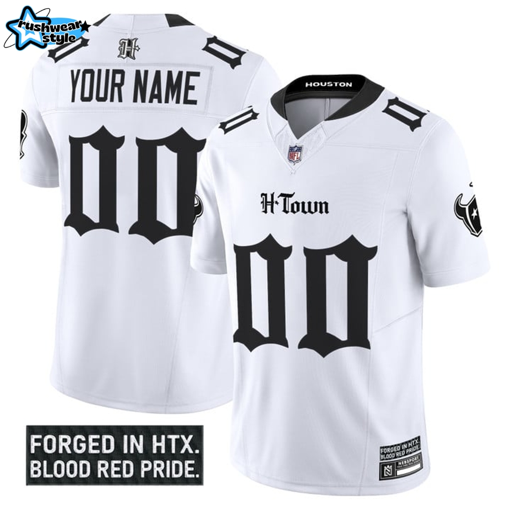 Houston Texans 'Gothic Lone Star Shadows Edition' Special Football Jersey - White Houston Texans 'Gothic Lone Star Shadows Edition' Special Football Jersey - White