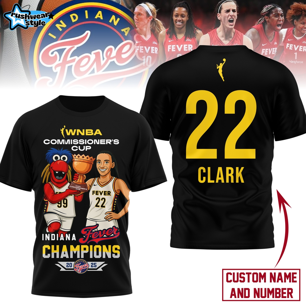 Indiana Fever Caitlin Clark WNBA Commissioner's Cup Champions 2025 Black Shirt Indiana Fever Caitlin Clark WNBA Commissioner's Cup Champions 2025 Black Shirt
