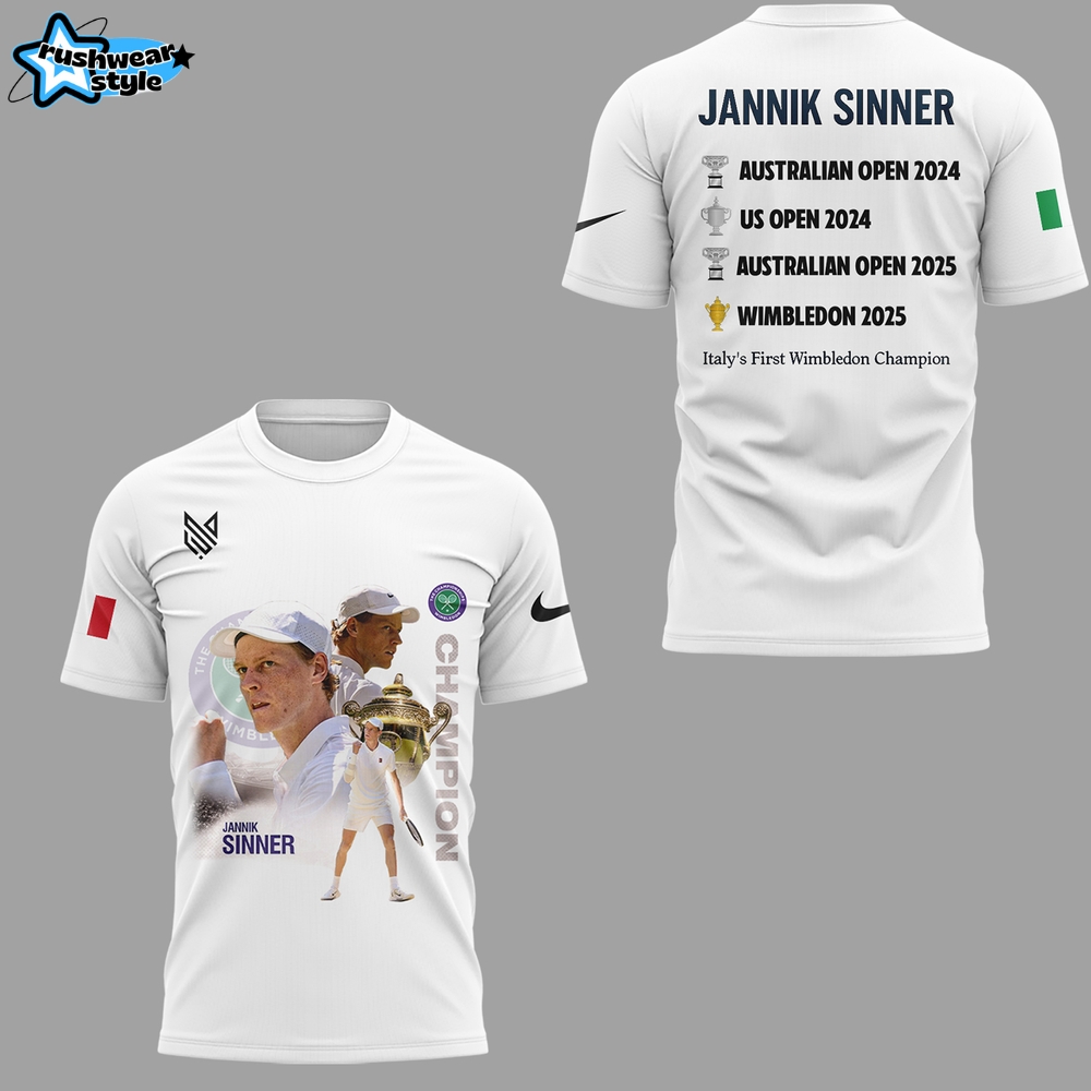 Jannik Sinner Wimbledon Champions 2025 Limited Edition Shirt Jannik Sinner Wimbledon Champions 2025 Limited Edition Shirt