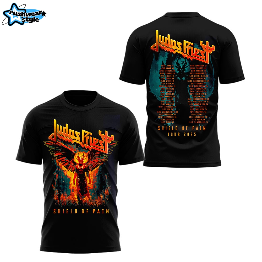 Judas Priest "The Shield of Pain Tour 2025" T-Shirt Judas Priest "The Shield of Pain Tour 2025" T-Shirt