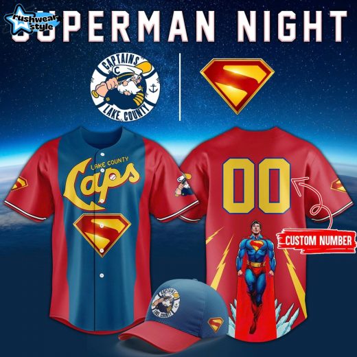 Lake County Captains x Superman Night Special Baseball Jersey