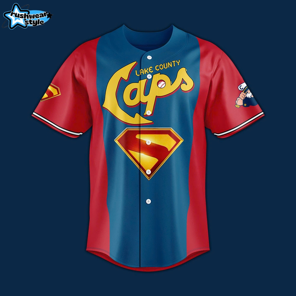 Lake County Captains x Superman Night Special Baseball Jersey Lake County Captains x Superman Night Special Baseball Jersey