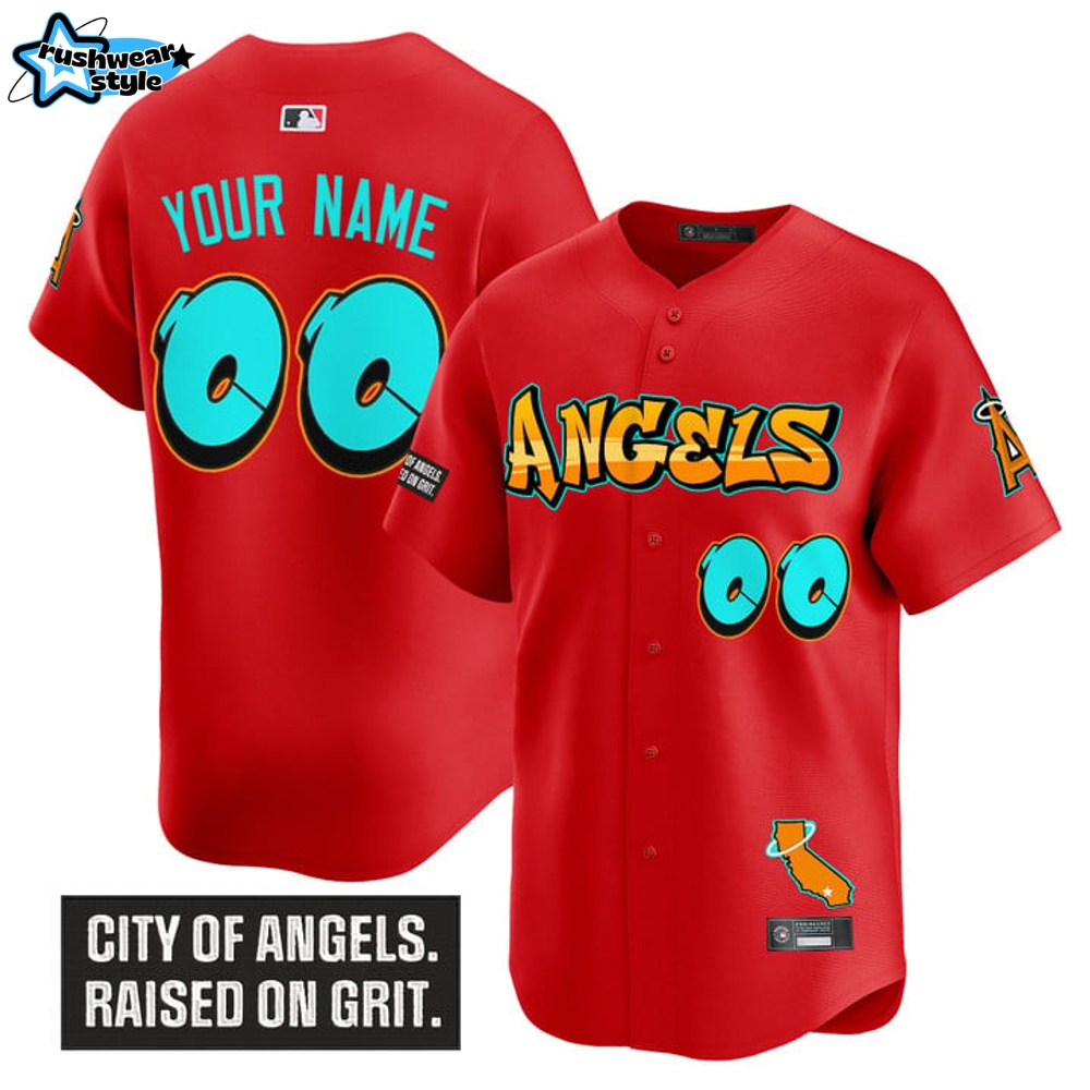 Los Angeles Angels 'Graffiti Halo Drop Edition' Special Red Baseball Jersey Los Angeles Angels 'Graffiti Halo Drop Edition' Special Red Baseball Jersey