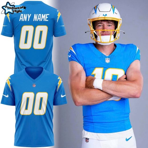 Los Angeles Chargers Powder Blue Custom Name Football Jersey