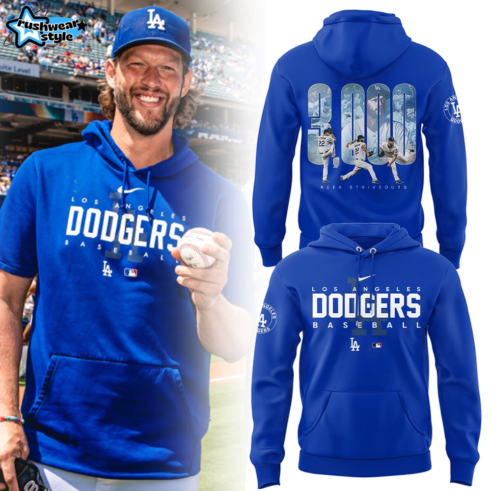 Los Angeles Dodgers Clayton 3000 Strikeouts Special Hoodie Los Angeles Dodgers Clayton 3000 Strikeouts Special Hoodie