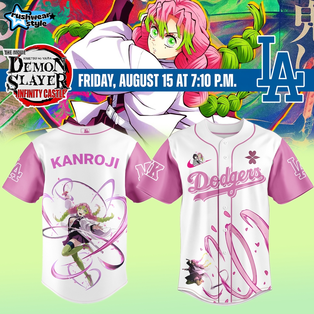 Los Angeles Dodgers x Demon Slayer Mitsuri Kanroji Jersey 2025 Los Angeles Dodgers x Demon Slayer Mitsuri Kanroji Jersey 2025