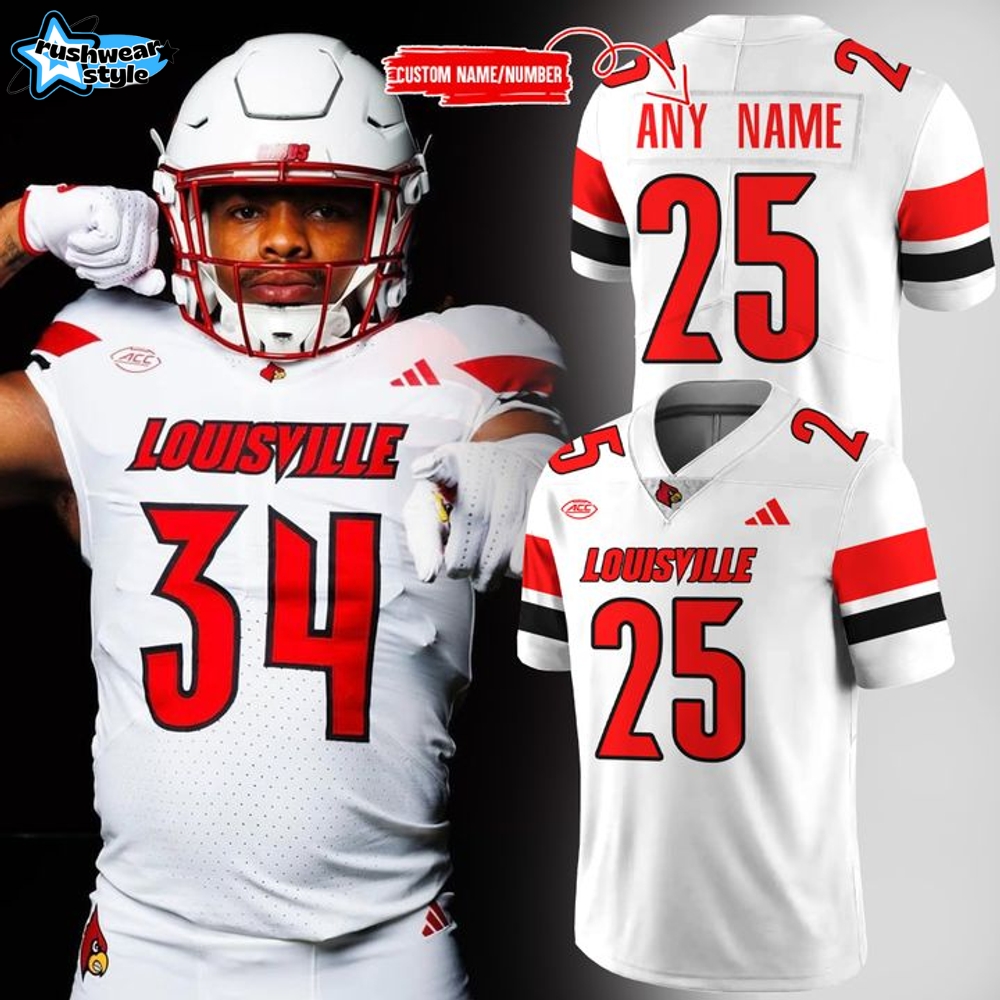 Louisville Cardinals New 2025 Custom Name White Football Jersey Louisville Cardinals New 2025 Custom Name White Football Jersey