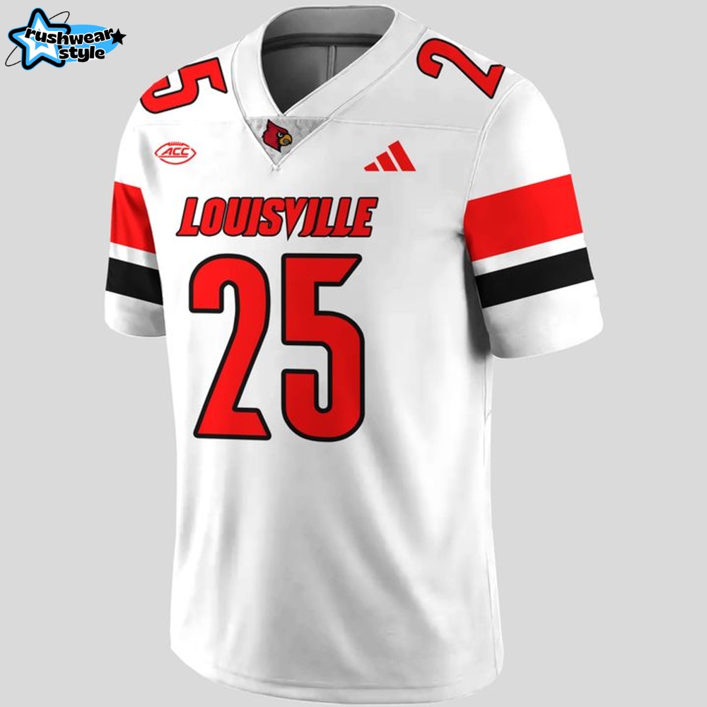 Louisville Cardinals New 2025 Custom Name White Football Jersey Louisville Cardinals New 2025 Custom Name White Football Jersey