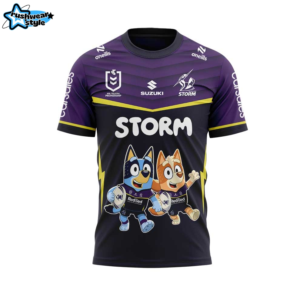 Melbourne Storm NRL x Bluey and Bingo 2025 Shirt Melbourne Storm NRL x Bluey and Bingo 2025 Shirt