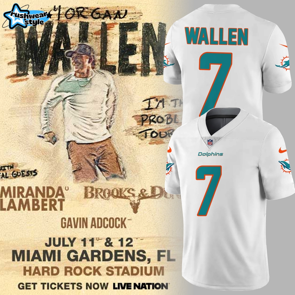 Miami Dolphins x Morgan Wallen I'm The Problem Tour Limited Edition Football Jersey Miami Dolphins x Morgan Wallen I'm The Problem Tour Limited Edition Football Jersey