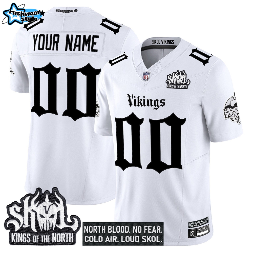 Minnesota Vikings 'Gothic Norseblood Edition' Special Football Jersey - White Minnesota Vikings 'Gothic Norseblood Edition' Special Football Jersey - White