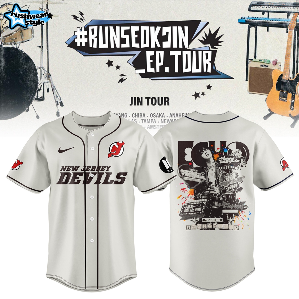 New Jersey Devils x Jin BTS Runseokjin EP Tour 2025 Baseball Jersey New Jersey Devils x Jin BTS Runseokjin EP Tour 2025 Baseball Jersey