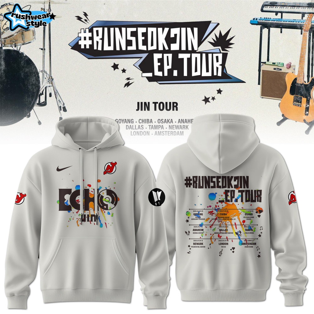 New Jersey Devils x Jin BTS Runseokjin EP Tour 2025 Hoodie New Jersey Devils x Jin BTS Runseokjin EP Tour 2025 Hoodie