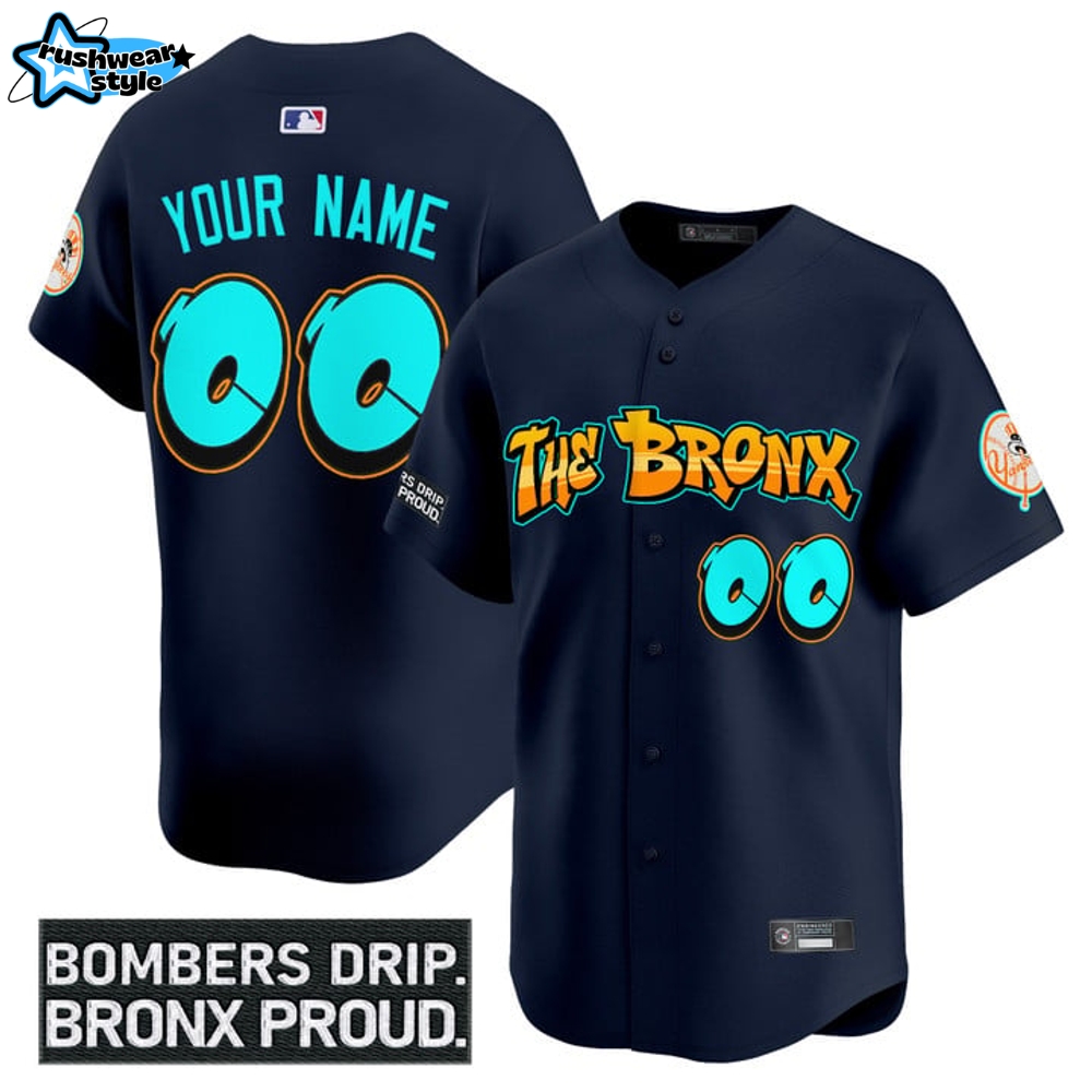 New York Yankees 'Graffiti Bronx Bombers Edition' Special Black Baseball Jersey New York Yankees 'Graffiti Bronx Bombers Edition' Special Black Baseball Jersey