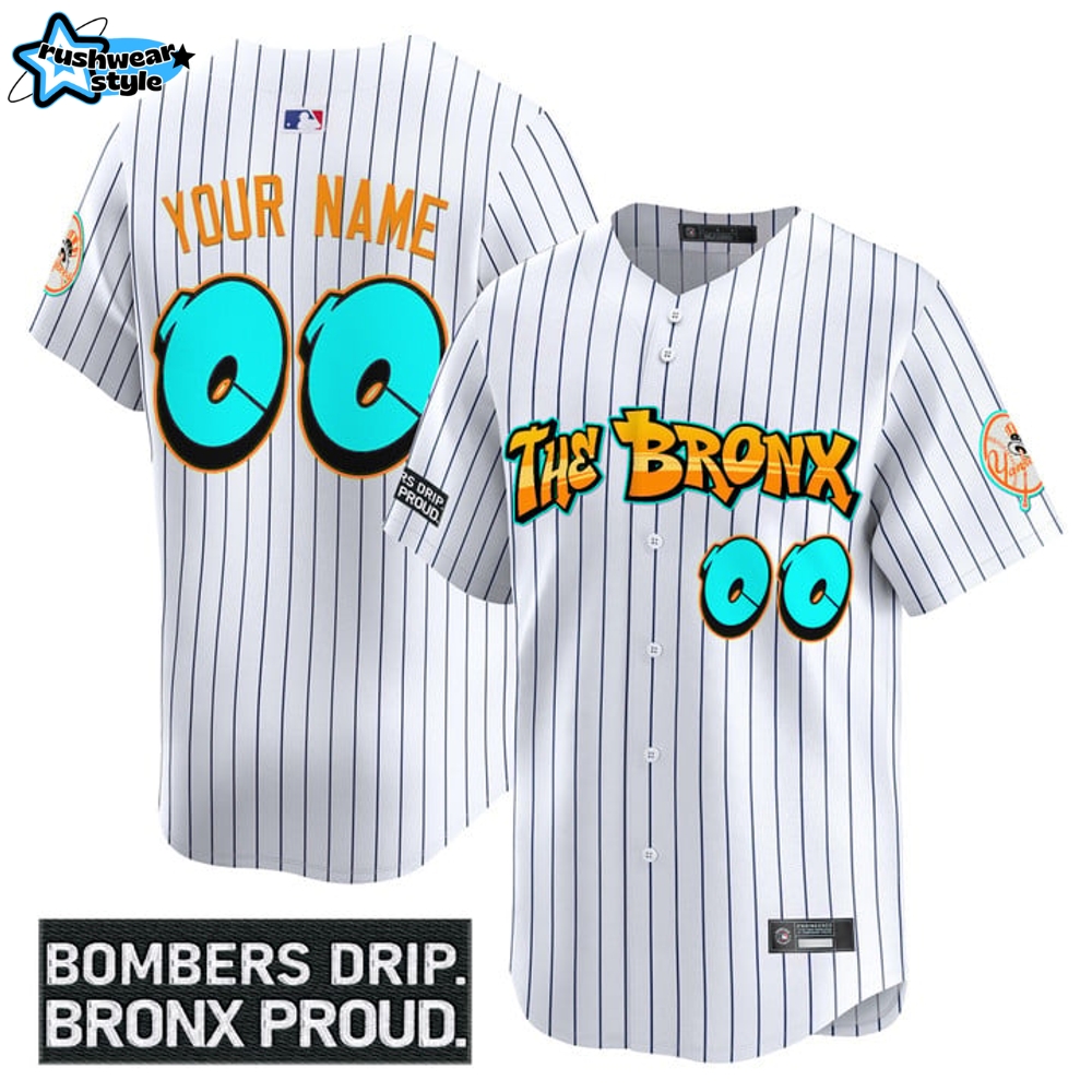 New York Yankees 'Graffiti Bronx Bombers Edition' Special White Baseball Jersey New York Yankees 'Graffiti Bronx Bombers Edition' Special White Baseball Jersey