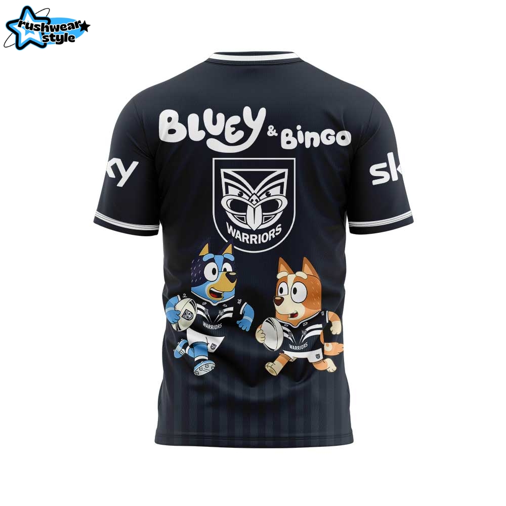 New Zealand Warriors NRL x Bluey and Bingo 2025 Shirt New Zealand Warriors NRL x Bluey and Bingo 2025 Shirt