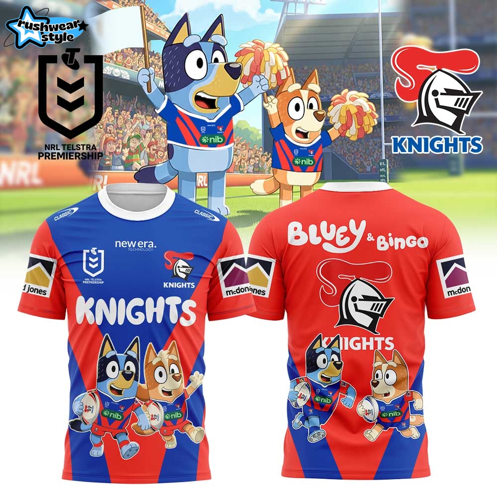 Newcastle Knights NRL x Bluey and Bingo 2025 Shirt Newcastle Knights NRL x Bluey and Bingo 2025 Shirt