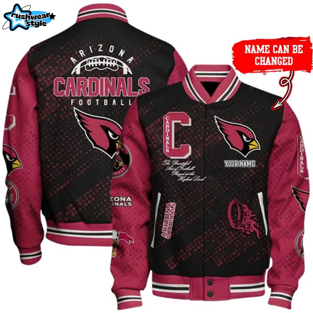 Nfl Arizona Cardinals Baseball Jacket Button Down Nfl Arizona Cardinals Baseball Jacket Button Down