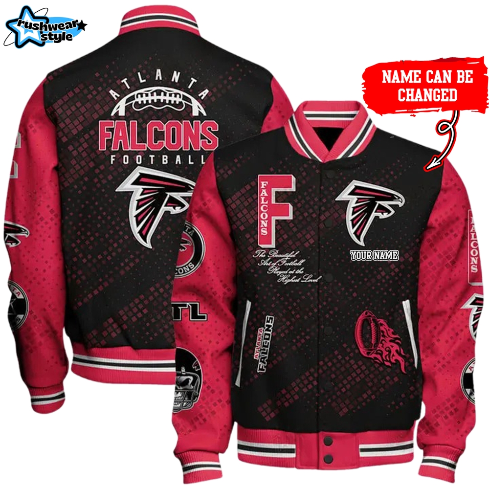 Nfl Atlanta Falcons Baseball Jacket Button Down Nfl Atlanta Falcons Baseball Jacket Button Down