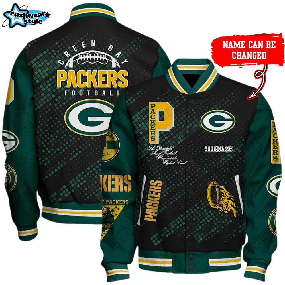 Nfl Green Bay Packers Baseball Jacket Button Down Nfl Green Bay Packers Baseball Jacket Button Down