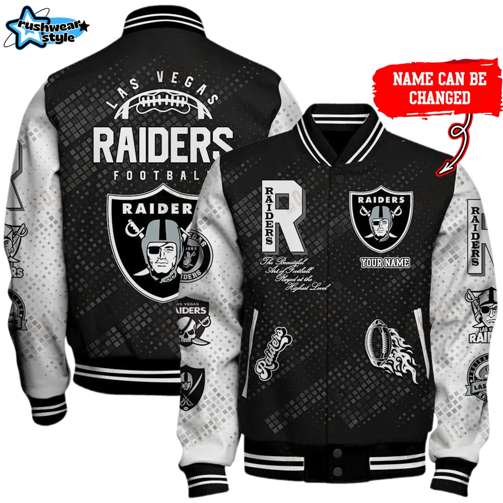 Nfl Las Vegas Raiders Baseball Jacket Button Down Nfl Las Vegas Raiders Baseball Jacket Button Down