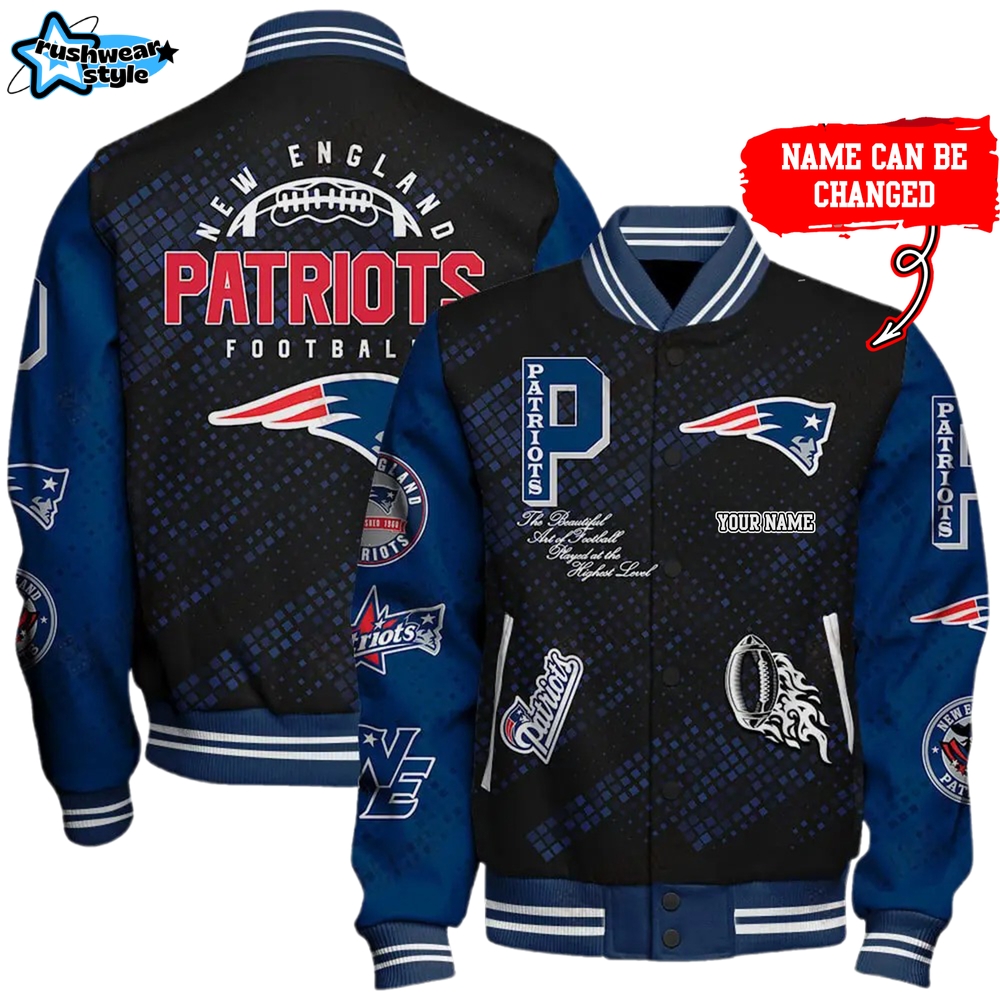 Nfl New England Patriots Baseball Jacket Button Down Nfl New England Patriots Baseball Jacket Button Down