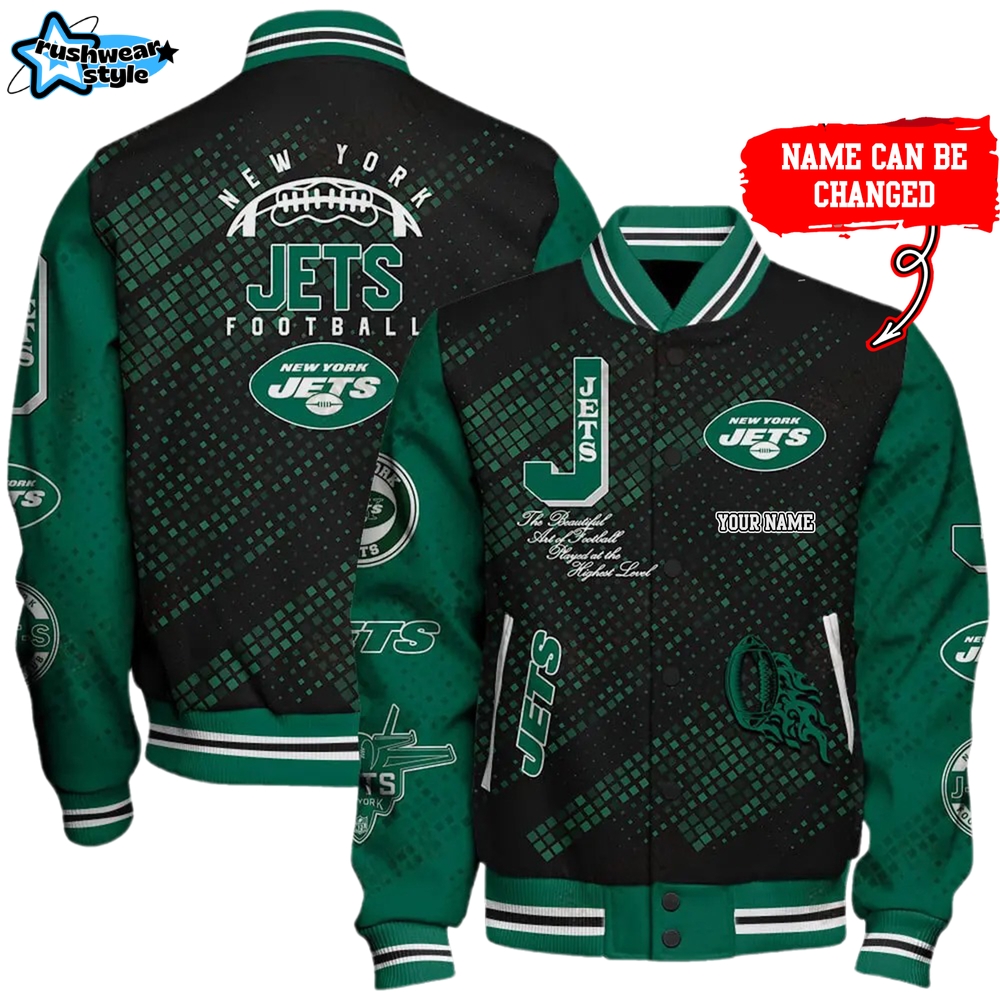 Nfl New York Jets Baseball Jacket Button Down Nfl New York Jets Baseball Jacket Button Down