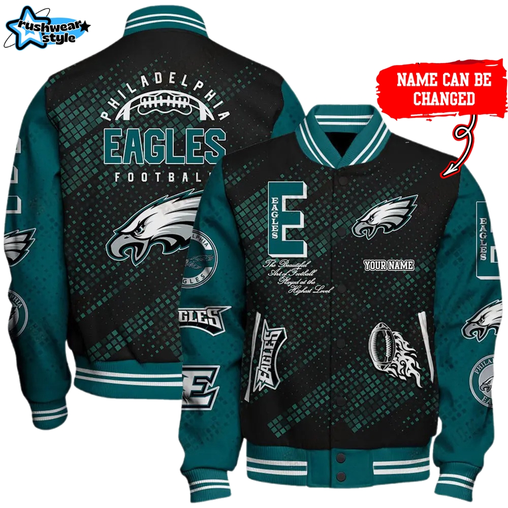 Nfl Philadelphia Eagles Baseball Jacket Button Down Nfl Philadelphia Eagles Baseball Jacket Button Down