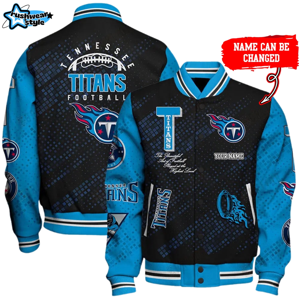Nfl Tennessee Titans Baseball Jacket Button Down Nfl Tennessee Titans Baseball Jacket Button Down