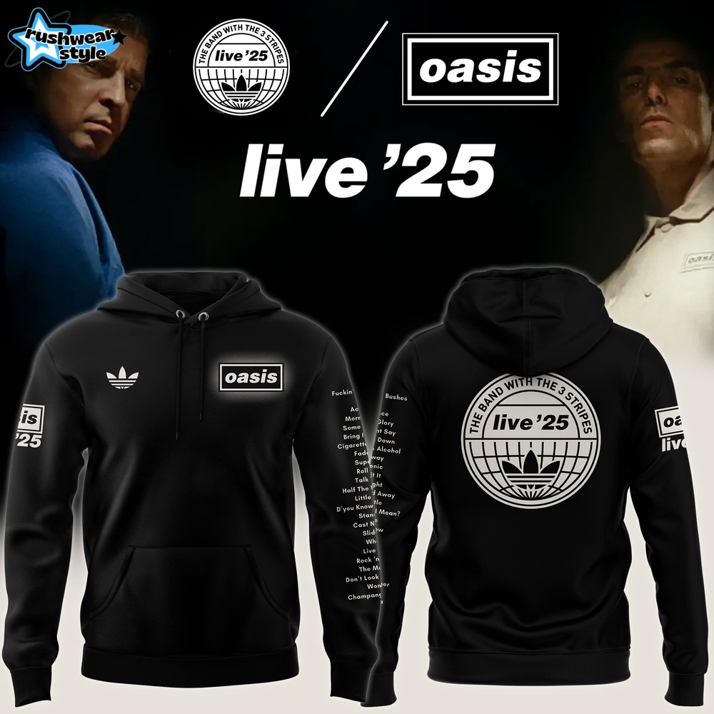 Oasis x Live '25 TOUR JACQUARD Setlist Special Hoodie - Black Oasis x Live '25 TOUR JACQUARD Setlist Special Hoodie - Black