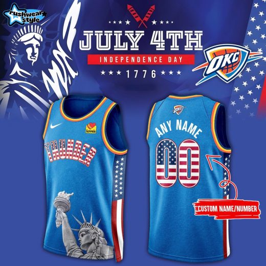 Oklahoma City Thunder American Independence Day 2025 Basketball Jersey