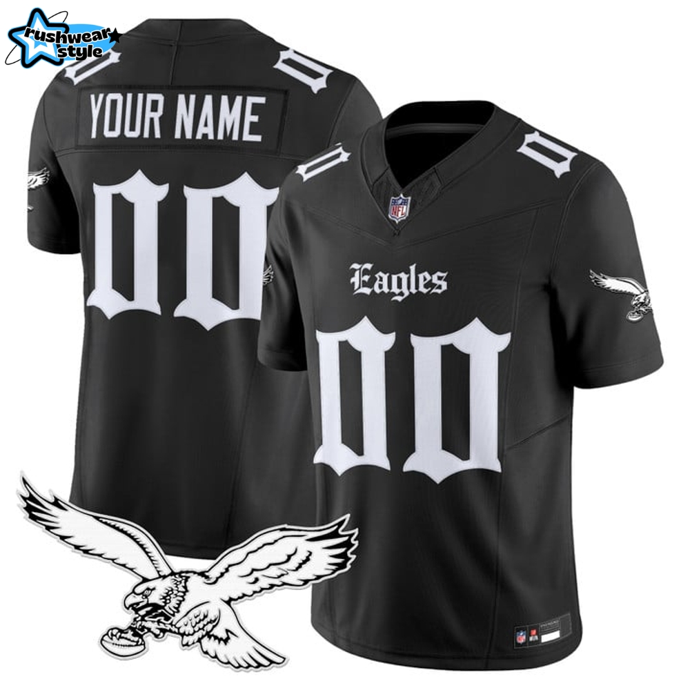 Philadelphia Eagles 'Gothic Philly Edition' Special Edition Black Football Jersey Philadelphia Eagles 'Gothic Philly Edition' Special Edition Black Football Jersey
