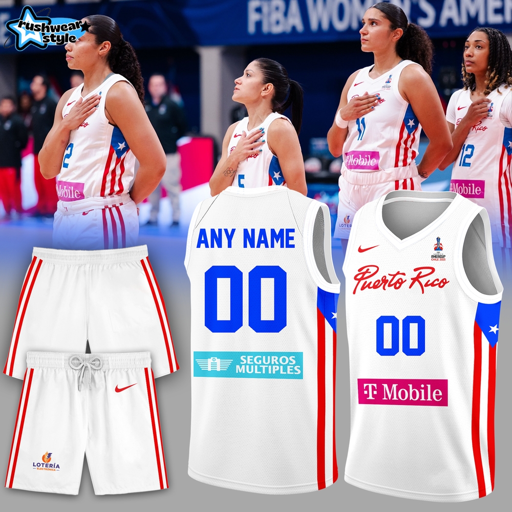 Puerto Rico Basketball Team Special New 2025 Custom Jersey Shorts - White Puerto Rico Basketball Team Special New 2025 Custom Jersey Shorts - White