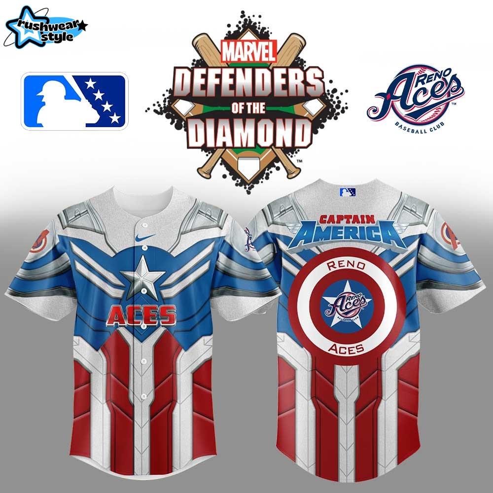 R.Aces x Captain America 2025 Limited Edition Baseball Jersey R.Aces x Captain America 2025 Limited Edition Baseball Jersey